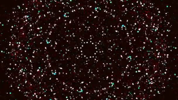 艺术视频动画渲染圆形彩色粒子 在暗空间中从合成中心同心散射 — 图库视频影像