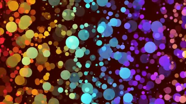 Art Video Animation Rendering Colored Particles Slowly Moving Dark Space — Stock Video