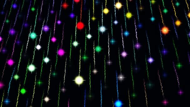 Animated Video Screen Saver Transition Falling Colored Particles Leave Colored — Stock Video
