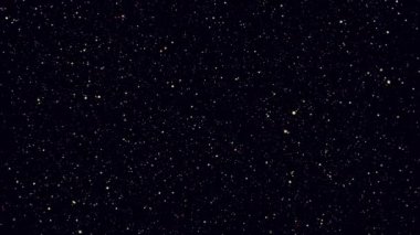 Ekranı dolduran karanlık uzayda parçacıklar ile Tv video ekran koruyucu 