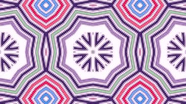 Sonsuz döngü imkanı ile kaleydoskopik desenler ile güzel renkli animasyon video klip