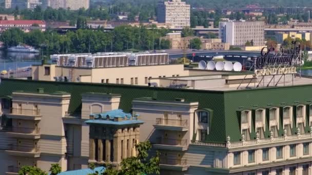 Panoramische Videoclip Uitzicht Dijk Van Dnjepr Kiev Oekraïne 2019 Het — Stockvideo