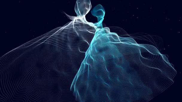 暗い無限の背景コンピュータレンダリング上の宇宙の抽象的なビデオクリップ情報ネットワーク — ストック動画