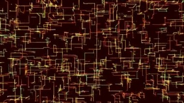 Soyut bilgisayar animasyonlu renk arka plan birçok parçacıklar dik açılarla çizgiler oluşturma, yüksek çözünürlüklü 4k render