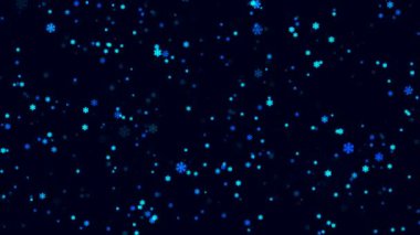 Hareketli kar taneleri ile renkli animasyonlu Noel soyut arka plan, yüksek çözünürlüklü 4k render