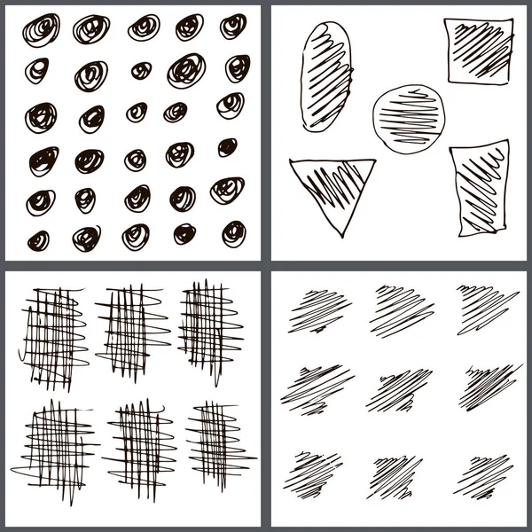 Illustrazione vettoriale di un insieme di pennelli per oggetti — Vettoriale Stock