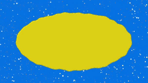 Мультфильм Рамка Окошком Текста Знак Синем Желтом Цветах — стоковое видео
