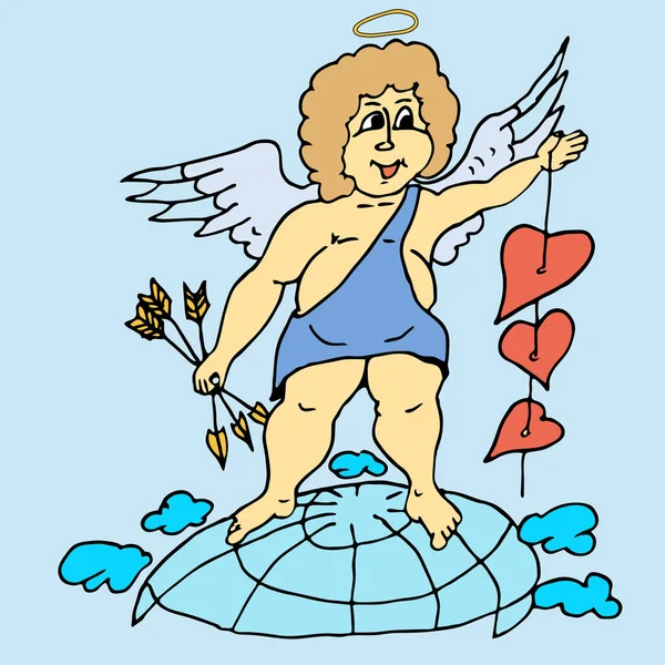 Комический карикатурный образ ангела — стоковый вектор