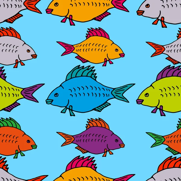 Elle çizilmiş dikişsiz balık deseni
