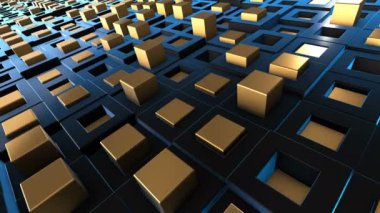 Işıklandırmalı 3d arkaplan ve delikli panelden çekilebilir kare çubuklu gölgeler