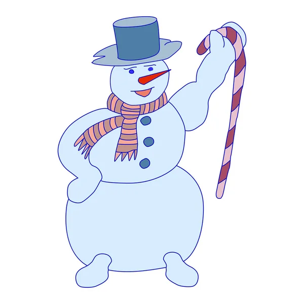 Веселий мультяшний сніговик — стоковий вектор