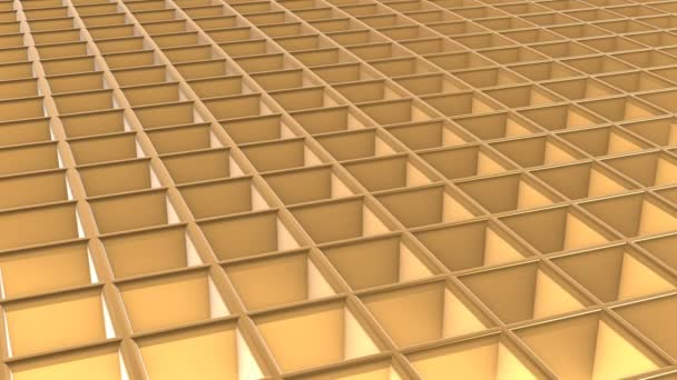 Κινούμενα Χρυσό Φόντο Την Κίνηση Τετράγωνο Κενά Κελιά Spaced Ομοιόμορφα — Αρχείο Βίντεο