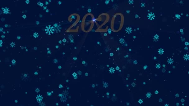 Animated Christmas Sketch Wish Happy New Year 2020 Spanish Background — Αρχείο Βίντεο