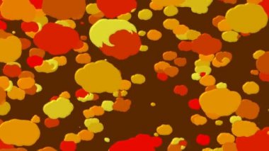 Bilgisayar illüstrasyon videosu, sıvı boyanın sıcak renklerdeki hareketinin taklit edilmesiyle görüntülenir