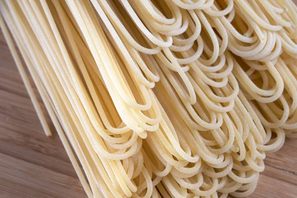 Fondo Alimenticio Macro Foto Pasta Larga Hecha Harina Trigo Blanco — Foto de Stock