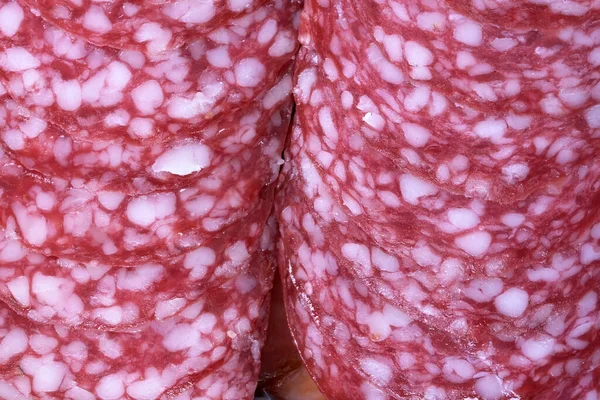 Fleisch Lebensmittel Hintergrund Aus Verschiedenen Sorten Trockenwürste Illustration Von Fleischprodukten — Stockfoto