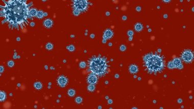 COVID-19 hastalığına neden olan bir insan koronavirüsünün bilgisayar simülasyonu sembolik video görüntüsü