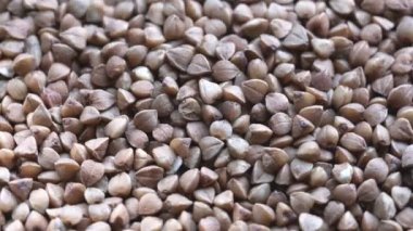 Market video arkaplan karabuğday yakın çekim kamera makro çekim önünde döner 