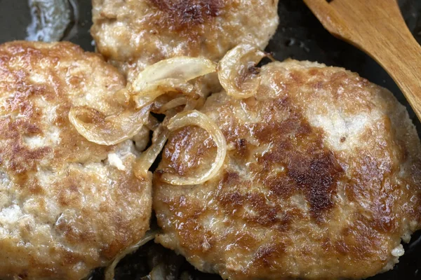 Finom Friss Forró Hús Szelet Marhahús Sertés Csirke Keverékéből Hagymával — Stock Fotó