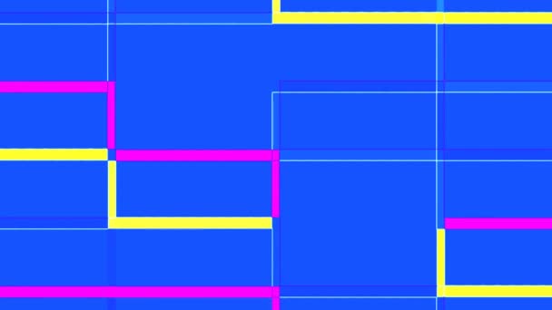 Computer Animated Screensaver Abstract Blue Background Moving Colored Rectangular Shapes Video Clip