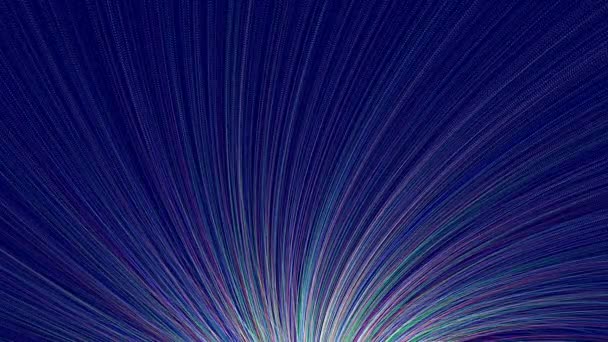 Animated Abstract Background Blue Curved Numerous Rays Form Feathers — Stock Video