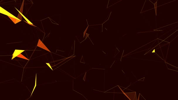 Abstract Animated Screensaver Background Video Lead Moving Broken Lines Triangles — Stock Video
