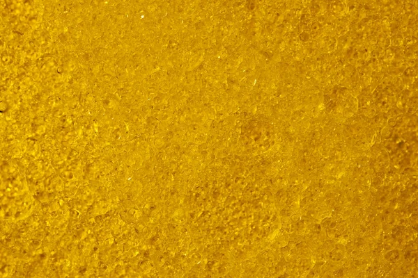 Fundo Amarelo Abstrato Com Bolhas Água Óleo Solvente Gordura Close — Fotografia de Stock