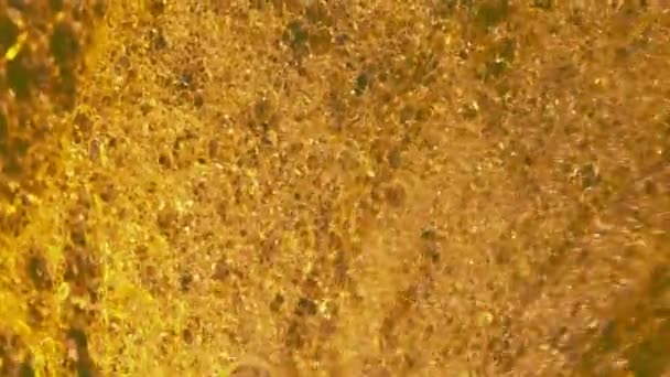 Abstrato Fundo Vídeo Amarelo Com Bolhas Água Óleo Solvente Gordura — Vídeo de Stock