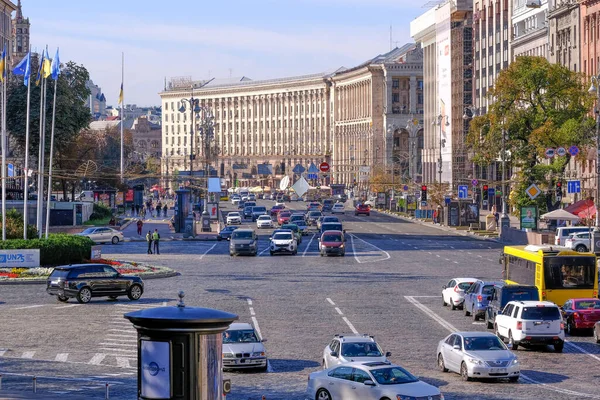 Plaza Europea Día Filmada Kiev Ucrania Septiembre 2020 Brillante Día — Foto de Stock