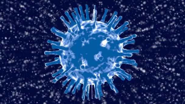 Video Computer Render Stylized Covid Coronavirus Space Rotates Dark Background — Stock Video