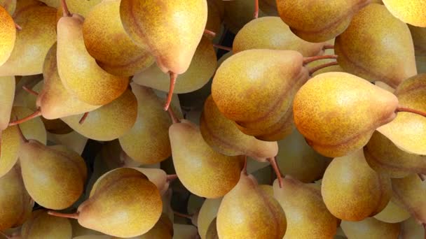 Grocery Colagem Vídeo Frutas Pêra Doce Madura Rotativa Caindo Close — Vídeo de Stock