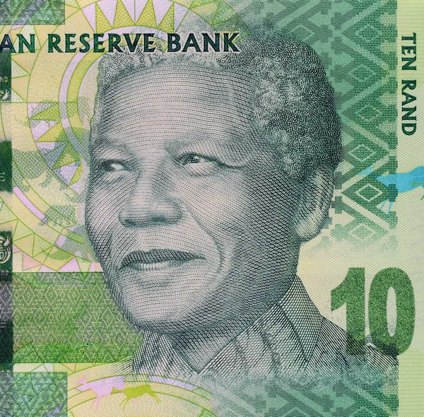 Нельсон Мандела Південній Африці Рандів Банкнота Крупним Планом — стокове фото