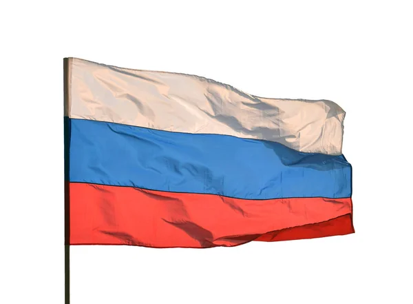 Σημαία Της Ρωσίας Απομονωμένη Λευκό Φόντο — Φωτογραφία Αρχείου