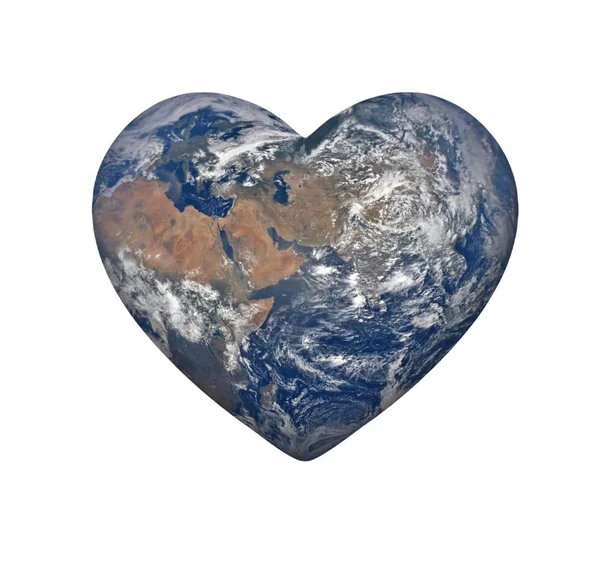 Erde in Form eines Herzsymbols. — Stockfoto