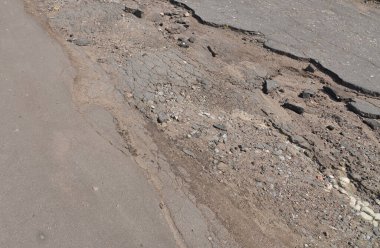 Soyut arkaplan. Eski siyah asfalt, kapat..