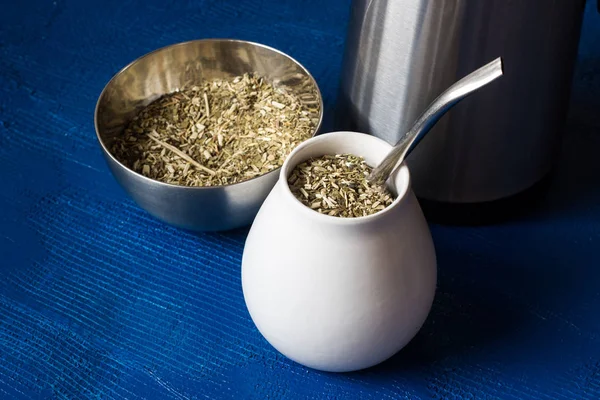 Yerba Mate Drink Med Tillbehör — Stockfoto