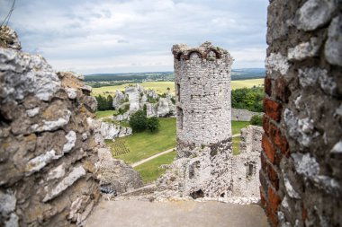 Ogrodzieniec ortaçağ kalesi kalıntıları, Silezya, Polonya.