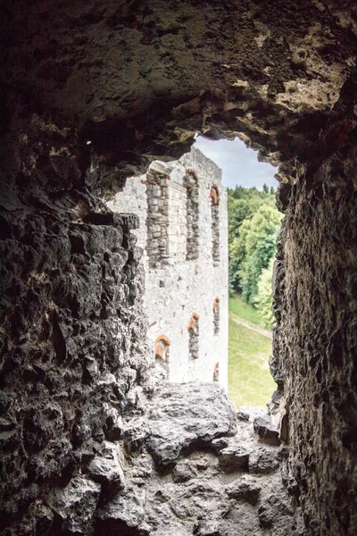 Ruinas Del Castillo Medieval Ogrodzieniec Silesia Polonia — Foto de Stock