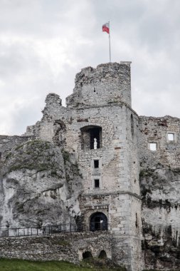 Ogrodzieniec ortaçağ kalesi kalıntıları, Silezya, Polonya.