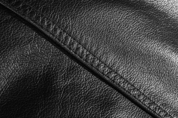 Black Leather Jacket Close — Stock Photo, Image