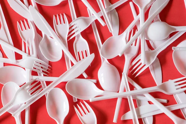 Plastic Disposable Cutlery Forbidden European Union — Stock Photo, Image