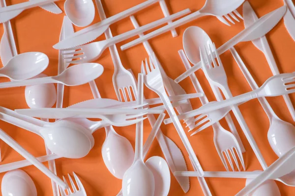 塑料一次性餐具 在欧盟禁止 — 图库照片