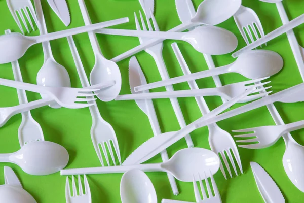 Plastic Disposable Cutlery Forbidden European Union — Stock Photo, Image