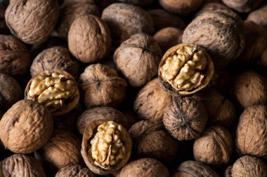 lezzetli ceviz arka plan. gıda kavramı fotoğraf