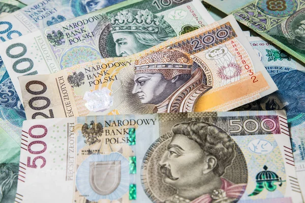 Polish Money Background Zloty Currency Poland — Stock Photo, Image