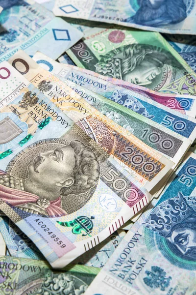 Fundo Dinheiro Polaco Zloty Moeda Polônia — Fotografia de Stock