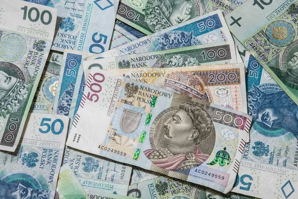 Polish Money Background Zloty Currency Poland — Stock Photo, Image