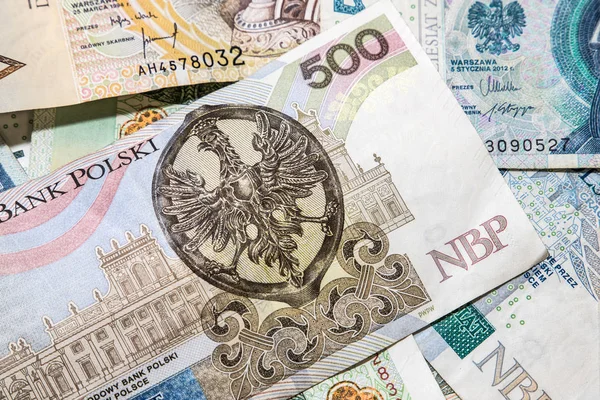 Polish Money Background Zloty Currency Poland — Stock Photo, Image