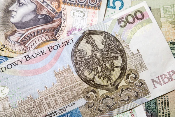 ポーランドのお金の背景 ズウォティ ポーランドの通貨 — ストック写真