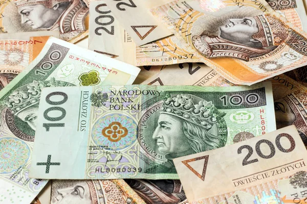 Polish Money Background Zloty Currency Poland — Stock Photo, Image